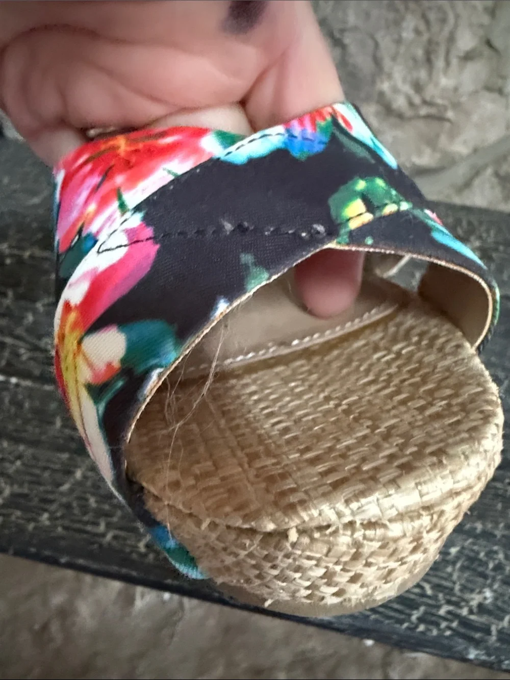 Aldo women’s size 8 pair floral Santeramo wedge sandals - some use.